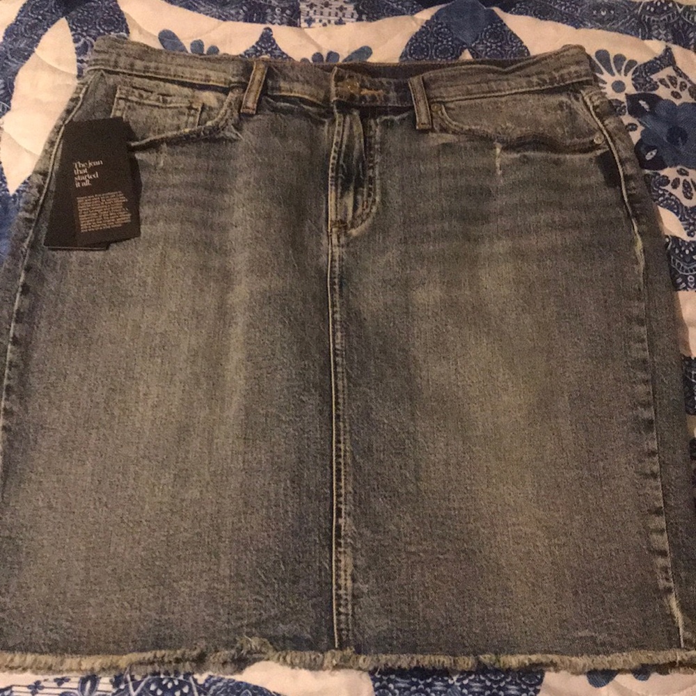 Silver jeans skirt